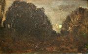 Charles Francois Daubigny Rising Moon in Barbizon oil painting reproduction